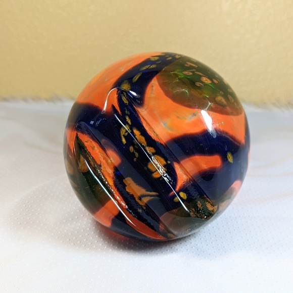 Hand Blown Splatter Art Glass Pitcher Large 10 in - Picture 6 of 12